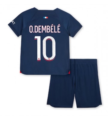 Paris Saint-Germain Ousmane Dembele #10 Replica Home Stadium Kit for Kids 2023-24 Short Sleeve (+ pants)